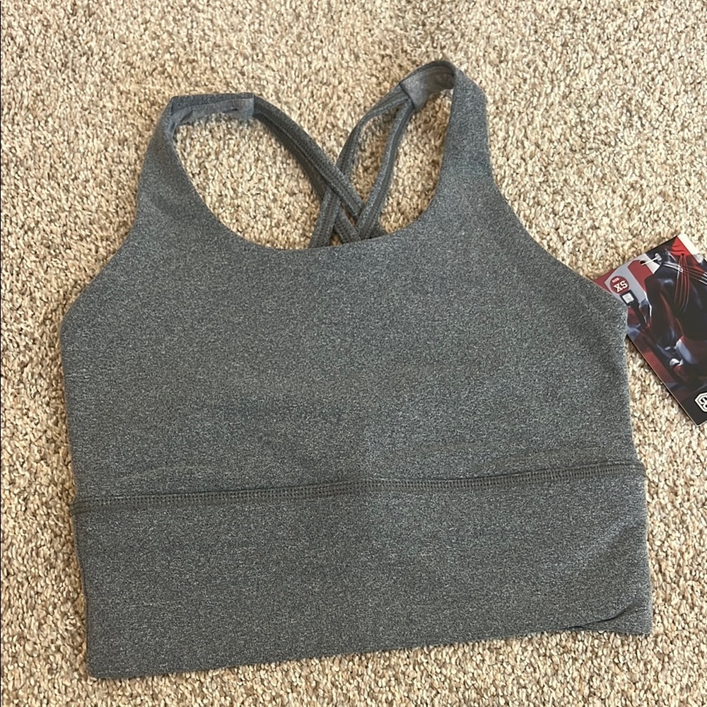 Born Primitive Gray Crossfire Racerback Sports Bra with Straps